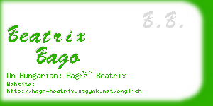 beatrix bago business card